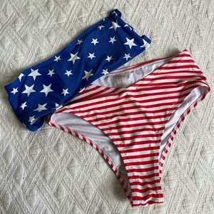 Red white and blue bikini